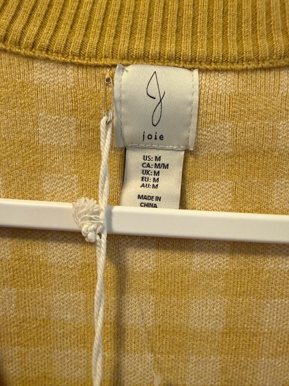 NWT Joie Gingham Cardigan Sweater, Size M - Picture 5 of 7